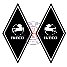 Stickers losange logo IVECO modèle 1 150x300mm (la paire)