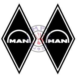 Stickers losange logo MAN modèle 3 150x300mm (la paire)