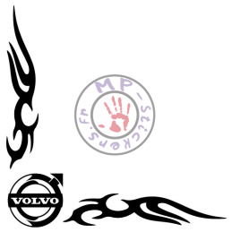 Sticker de vitre tribal avec VOLVO (la paire)
