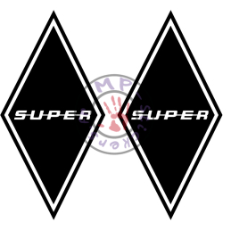Stickers losange logo SUPER modèle 1 150x300mm (la paire)