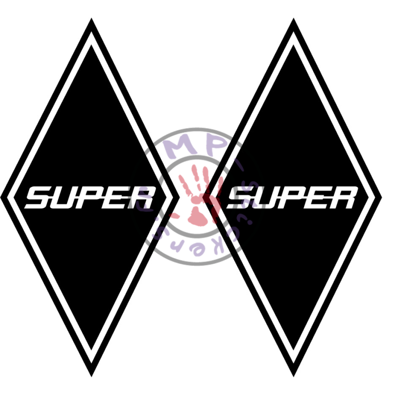 Stickers losange logo SUPER modèle 11 150x300mm (la paire)