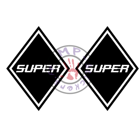 Stickers losange logo SUPER modèle 21 (la paire)