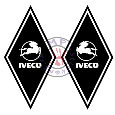 Stickers losange logo IVECO modèle 1 150x300mm (la paire)