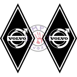 Stickers losange logo VOLVO modèle 4 150x300mm (la paire)