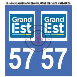 Stickers de plaque d'immatriculation auto département Moselle 57 Grand Est (la paire) (port gratuit)