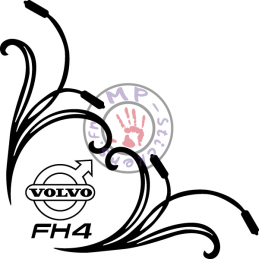 Sticker de vitre roseaux modèle 2 avec VOLVO FH4 (la paire)