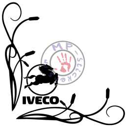 Sticker de vitre roseaux modèle 3 avec IVECO (la paire)