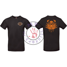 T-Shirt noir Team la Route une Passion - personnalisable à votre prénom - orange