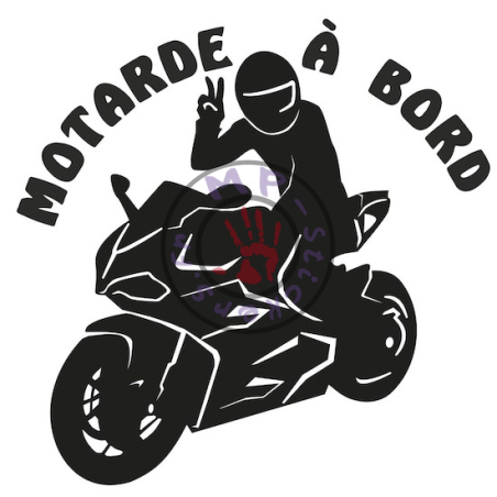 Sticker Motarde à bord moto 